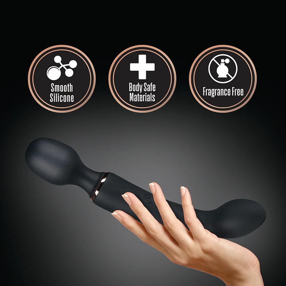 Blush Gia Rechargeable Silicone Massage Wand - Black