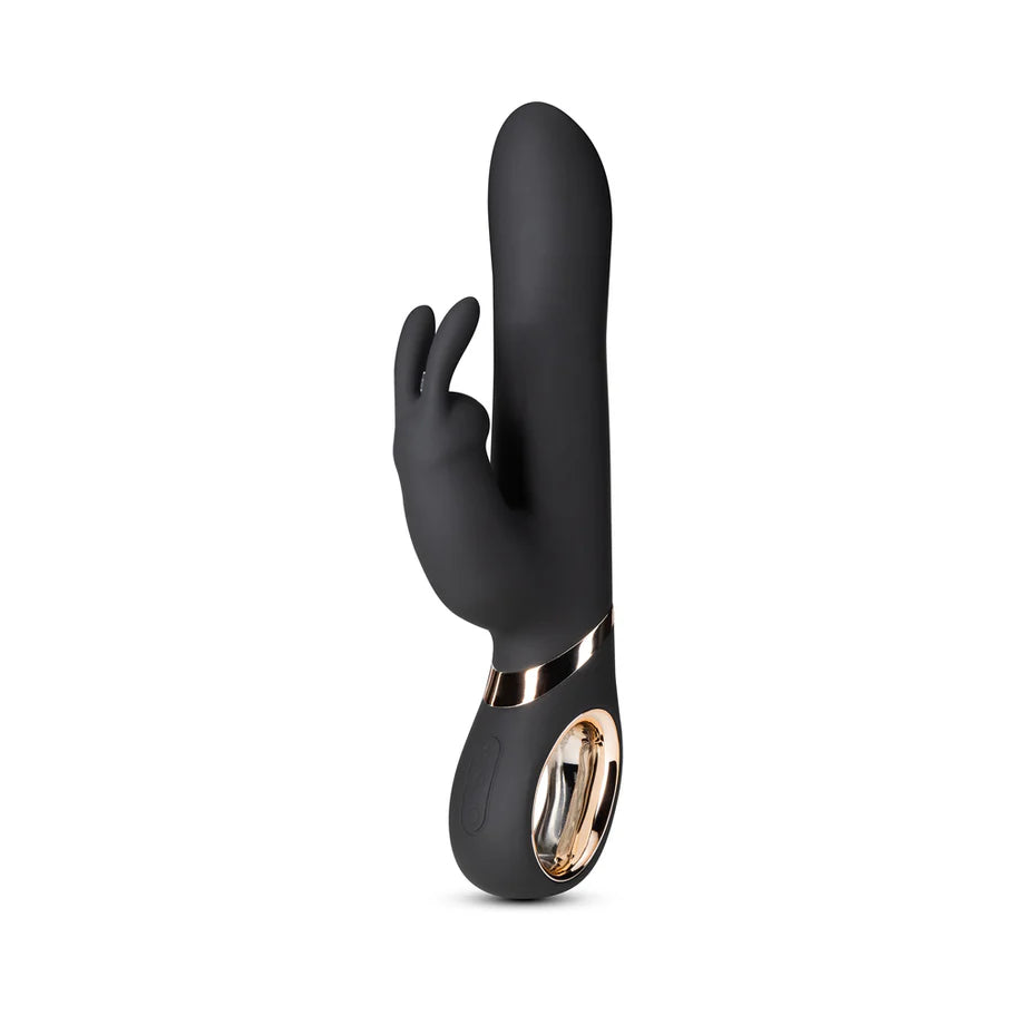 Blush Victoria Rechargeable Silicone Rabbit Vibrator - Black