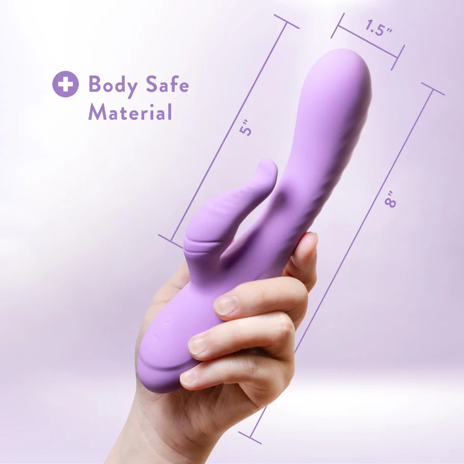 Blush Collection Evelyn Rechargeable Silicone Rabbit Vibrator - Purple