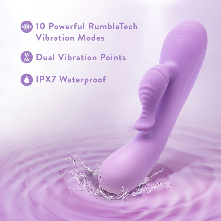 Blush Collection Evelyn Rechargeable Silicone Rabbit Vibrator - Purple