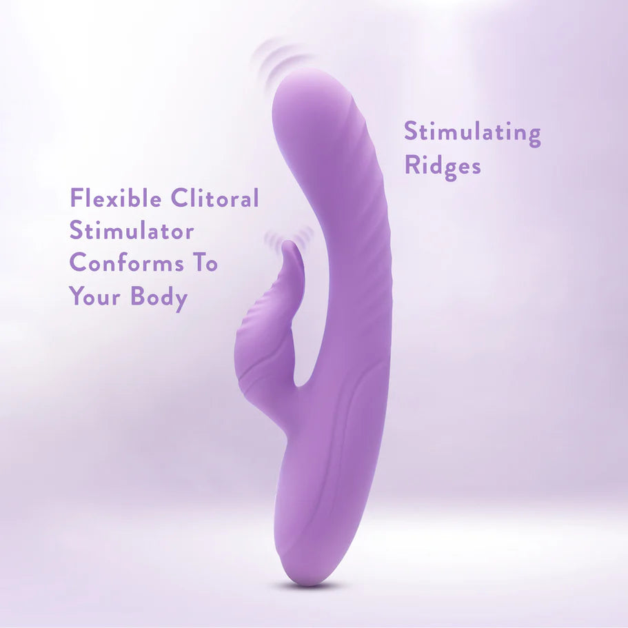 Blush Collection Evelyn Rechargeable Silicone Rabbit Vibrator - Purple