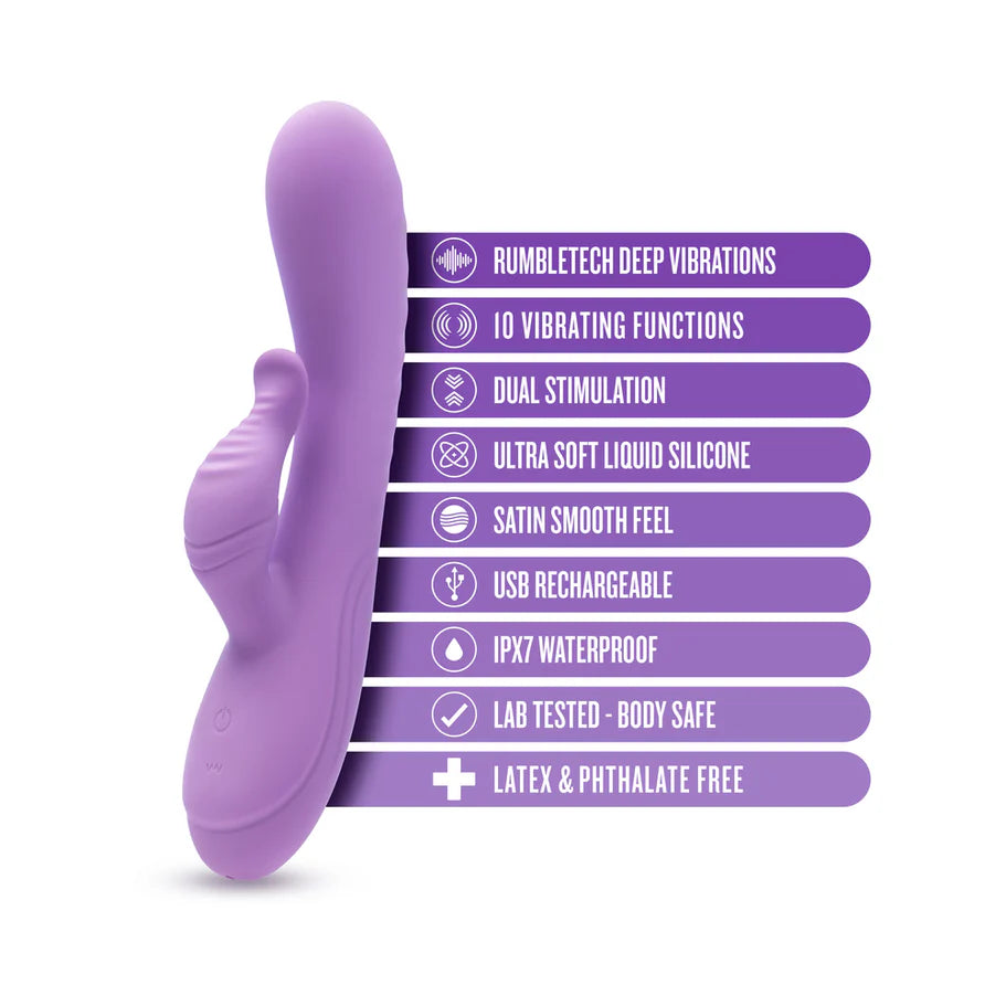 Blush Collection Evelyn Rechargeable Silicone Rabbit Vibrator - Purple