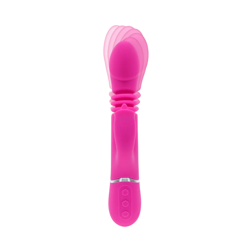 Evolved Pink Dragon Rechargeable Silicone Multi Vibrator