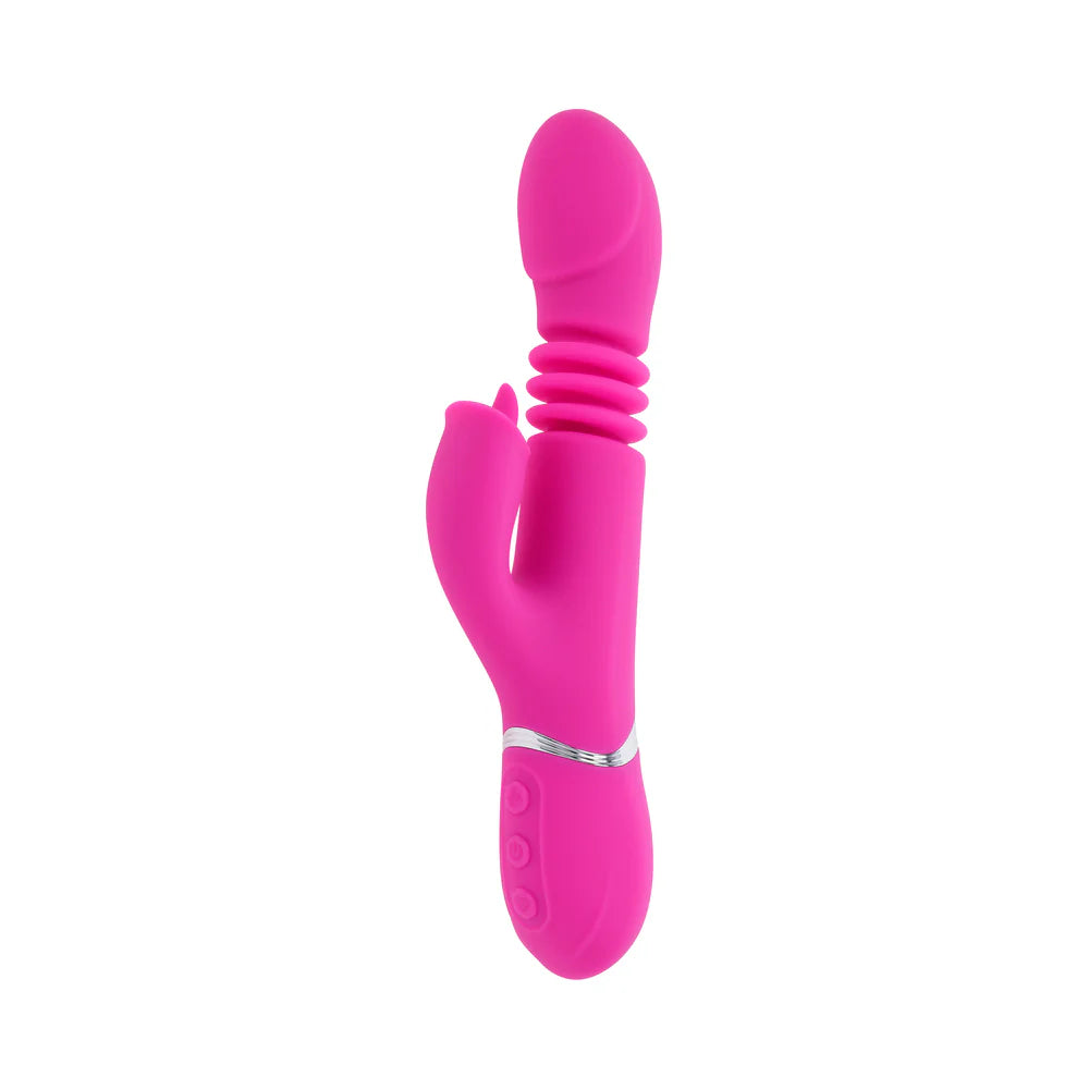 Evolved Pink Dragon Rechargeable Silicone Multi Vibrator