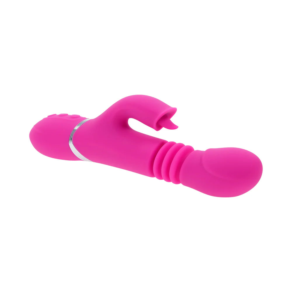 Evolved Pink Dragon Rechargeable Silicone Multi Vibrator