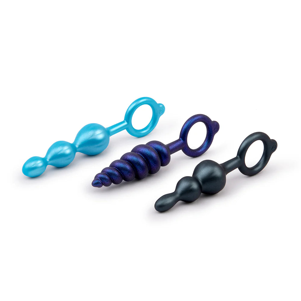 B-Vibe Beaded Butties Bundle 3-Piece Anal Plug Set