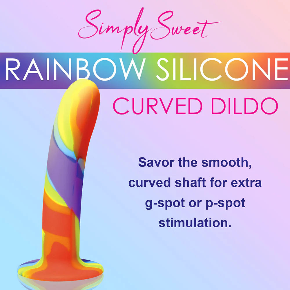 Simply Sweet Rainbow Silicone Dildo