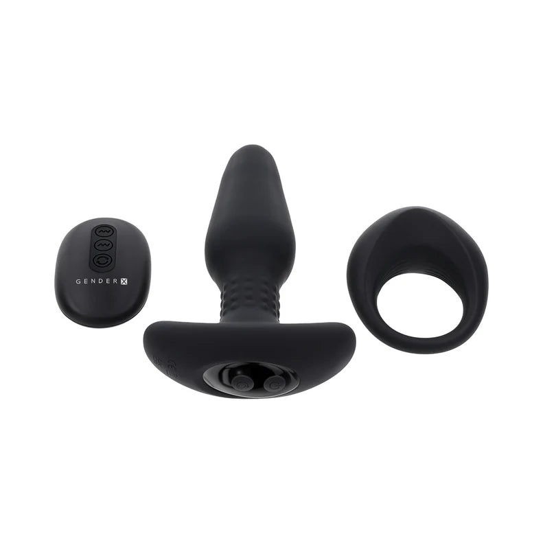 Gender X Teamwork Rechargeable Silicone Anal Plug with Remote Control