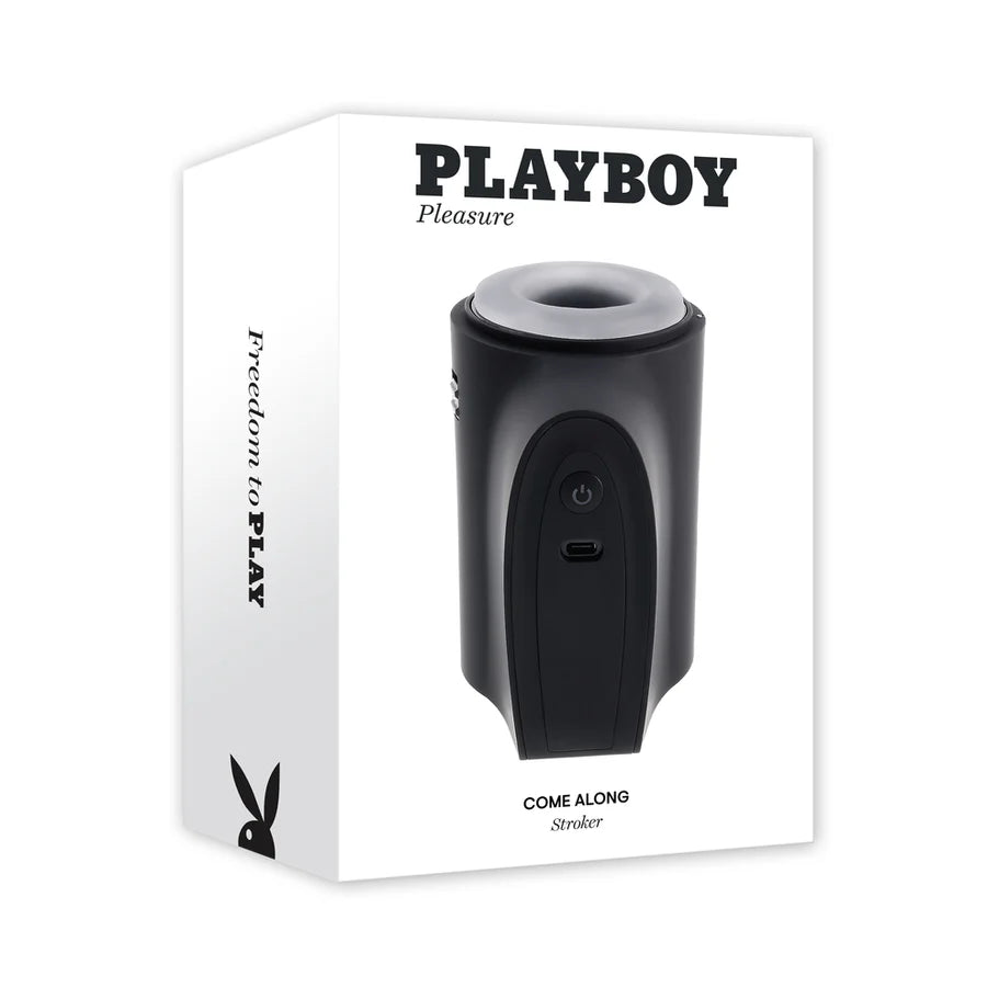 Playboy Come Along Dual End Rechargeable Masturbator - Black/Clear