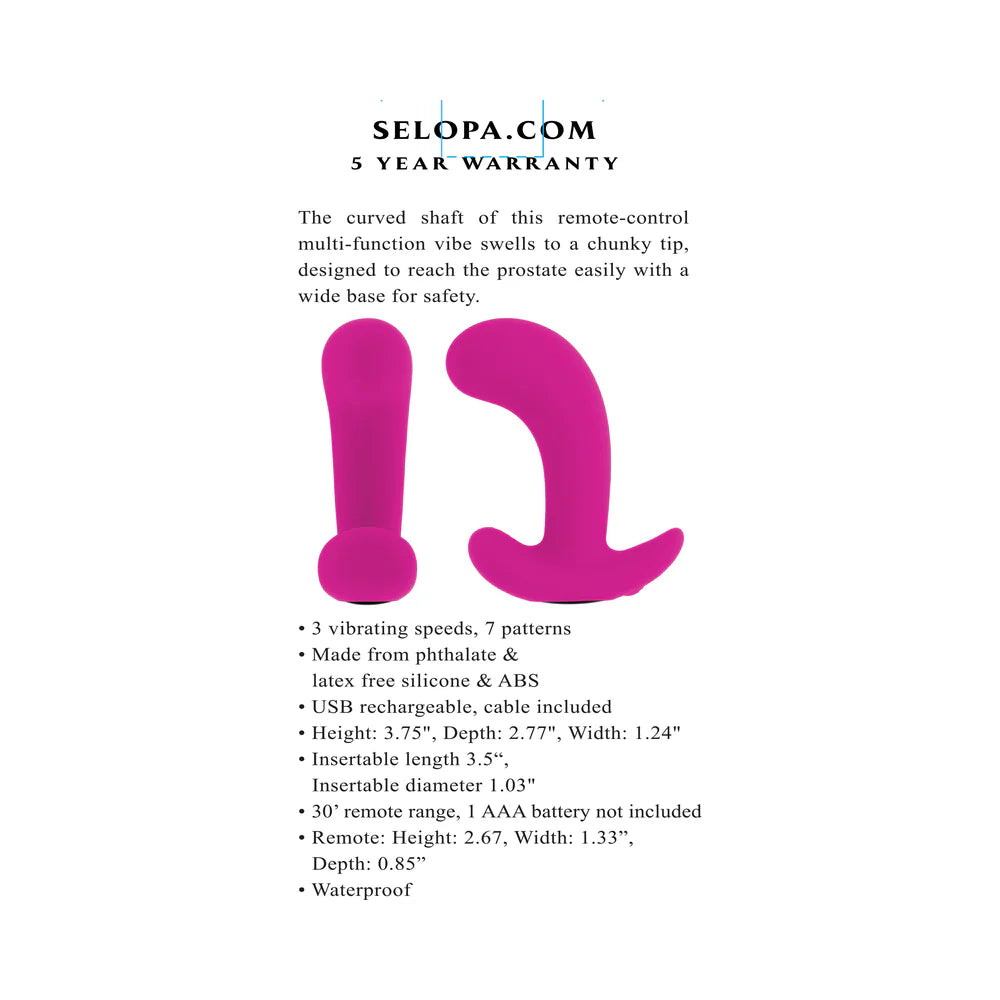 Selopa Hooking Up Rechargeable Silicone Anal Plug