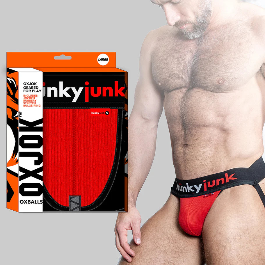 Oxballs Oxjok Hunker Comfy-Pouch Slider-Strap Jock Hot Red