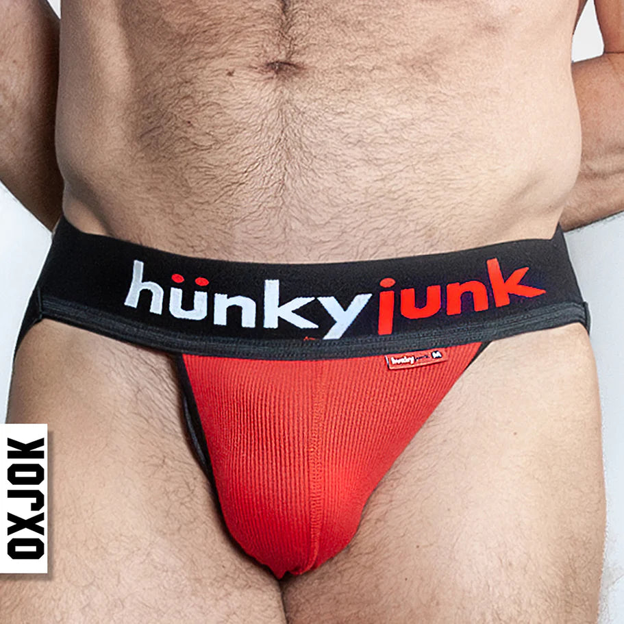 Oxballs Oxjok Hunker Comfy-Pouch Slider-Strap Jock Hot Red