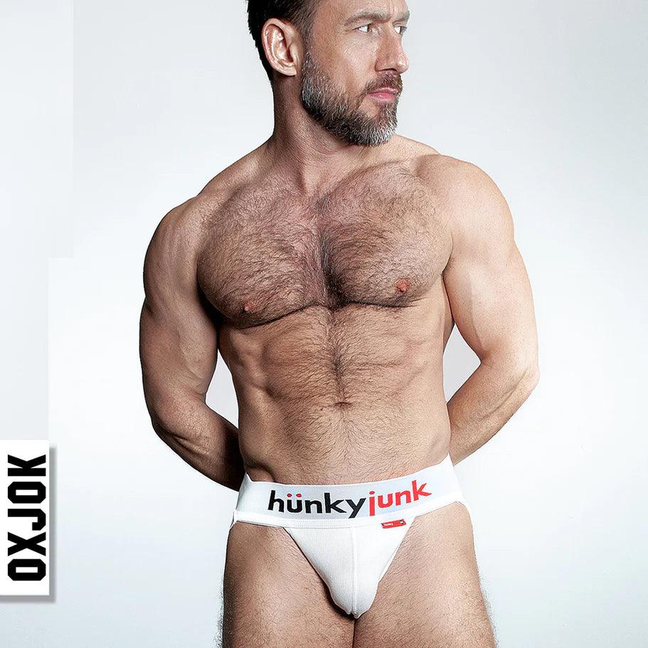 Oxballs Oxjok Hunker Comfy-Pouch Slider-Strap Jock White Snow