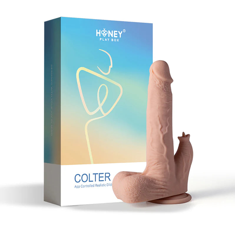 Honey Play Box Colter App Controlled Realistic Thrusting Dildo with Clit Licker