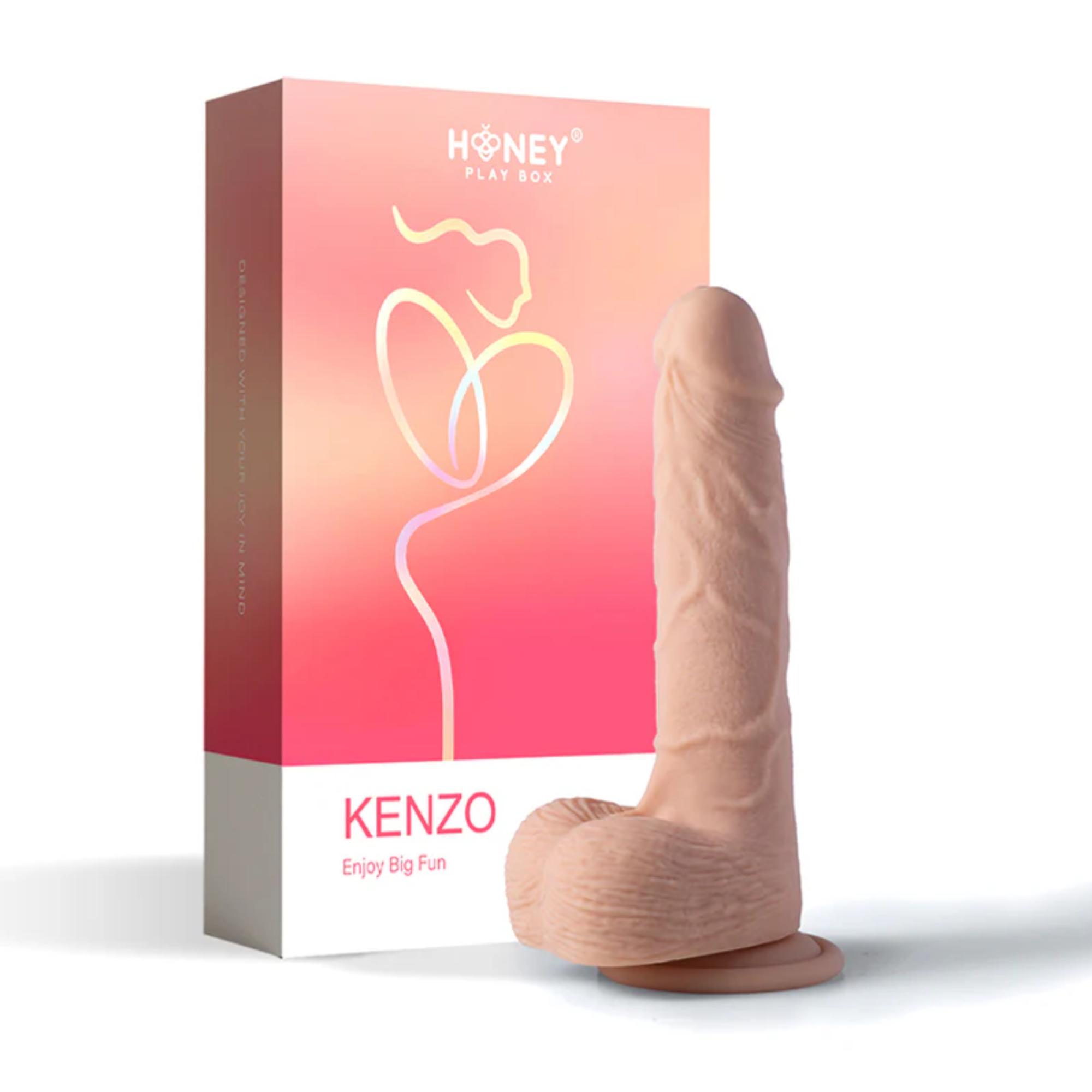 Kenzo App Controlled Big Realistic Thrusting Rechargeable Silicone Dildo 9.5 In