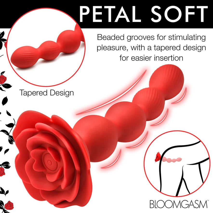 Bloomgasm Rose Twirl Rechargeable Silicone Rotating Anal Beads