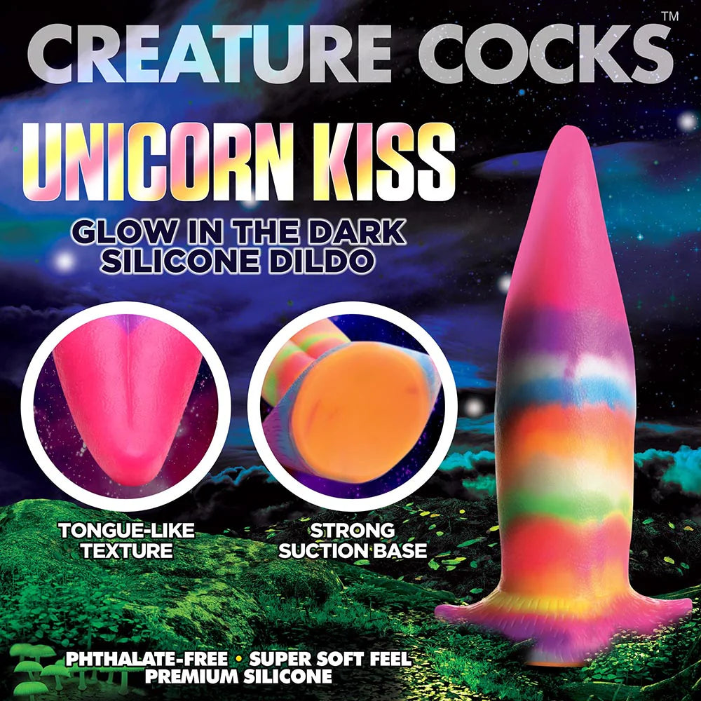 Creature Cocks Unicorn Kiss Glow in the Dark Silicone Dildo