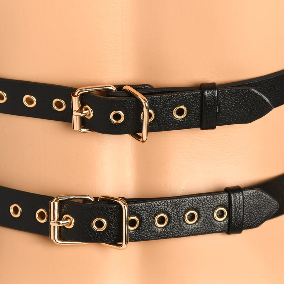 Master Series Harness with Restraints - Black/Gold