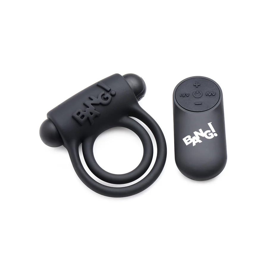 Bang! Silicone Rechargeable Cock Ring and Bullet with Remote Control