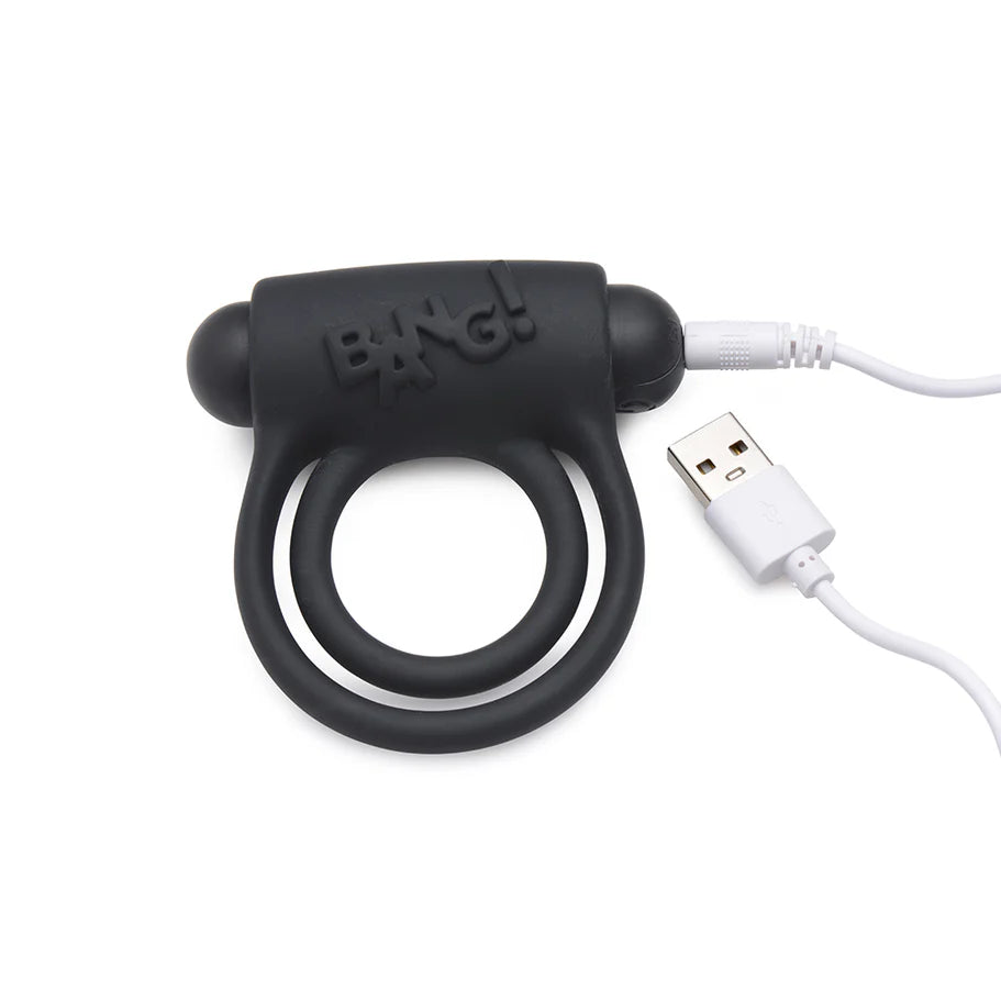 Bang! Silicone Rechargeable Cock Ring and Bullet with Remote Control