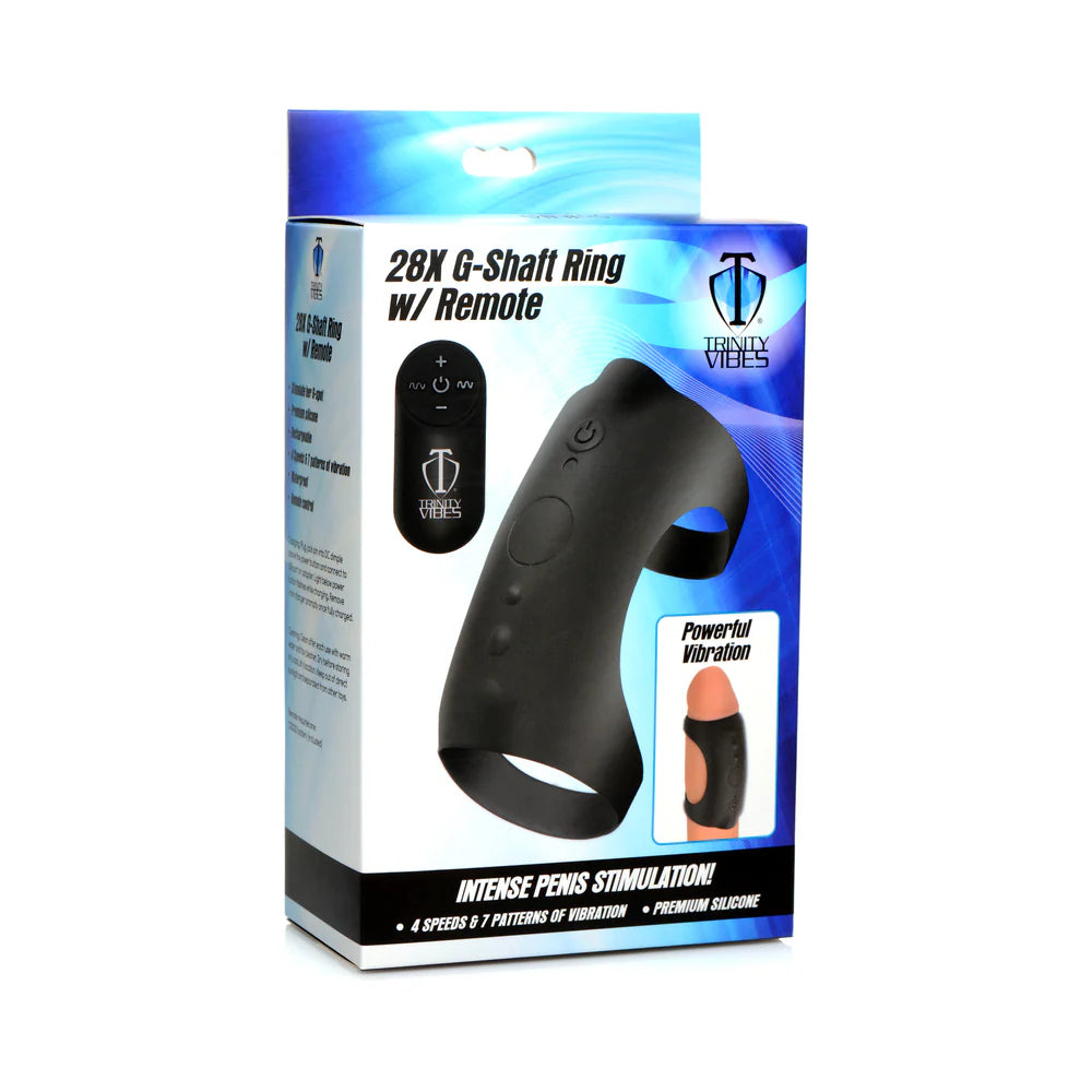 Trinity Men 7X G-Shaft Silicone Rechargeable Cock Ring with Remote Control