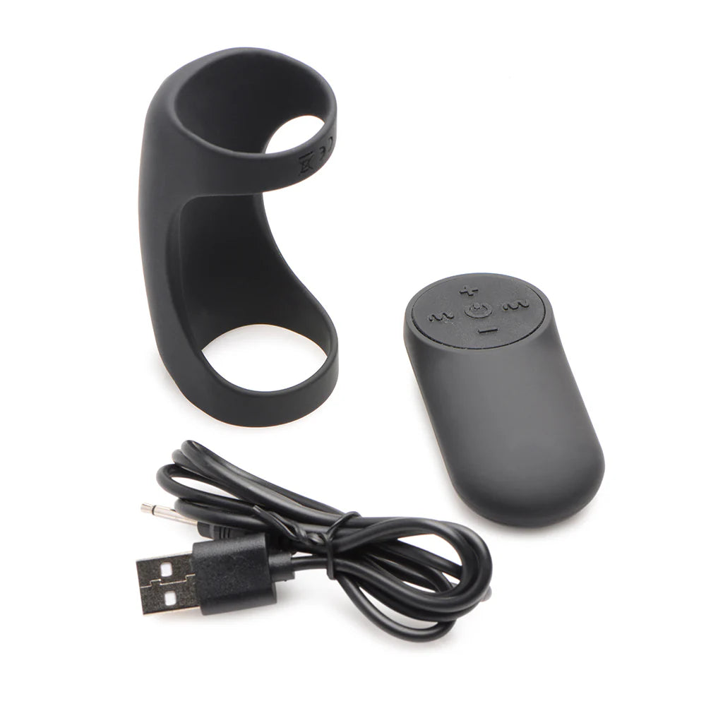 Trinity Men 7X G-Shaft Silicone Rechargeable Cock Ring with Remote Control