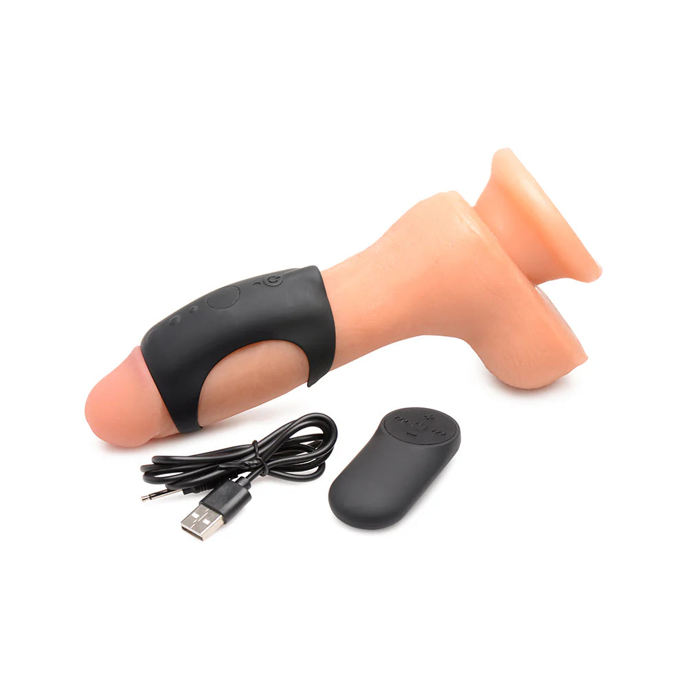 Trinity Men 7X G-Shaft Silicone Rechargeable Cock Ring with Remote Control