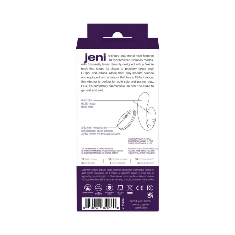 VeDO Jeni C-Shaped Dual Motor Vibe with Remote