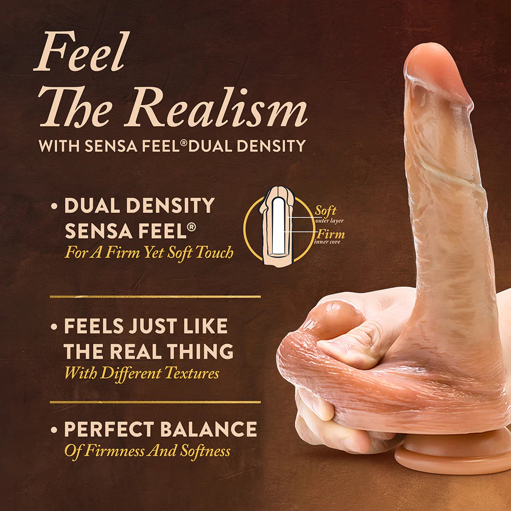 Renaissance DaVinci Sliding Foreskin Dildo with Squeezable Balls 8 in.