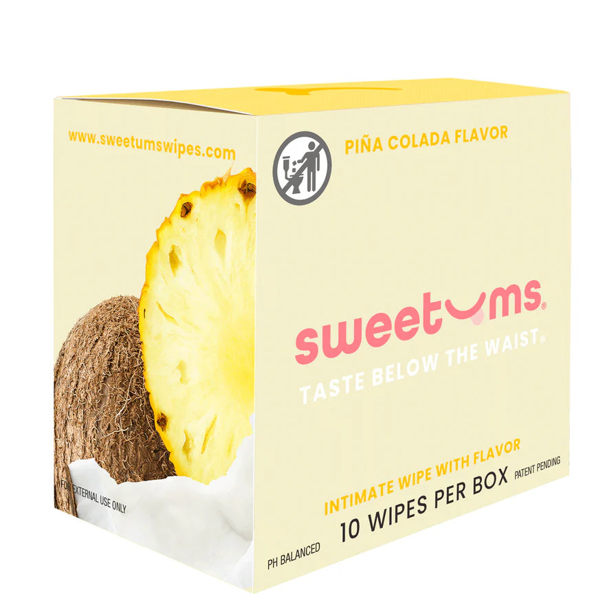 Sweetums Intimate Wipes Pina Colada Flavor 10-Pack