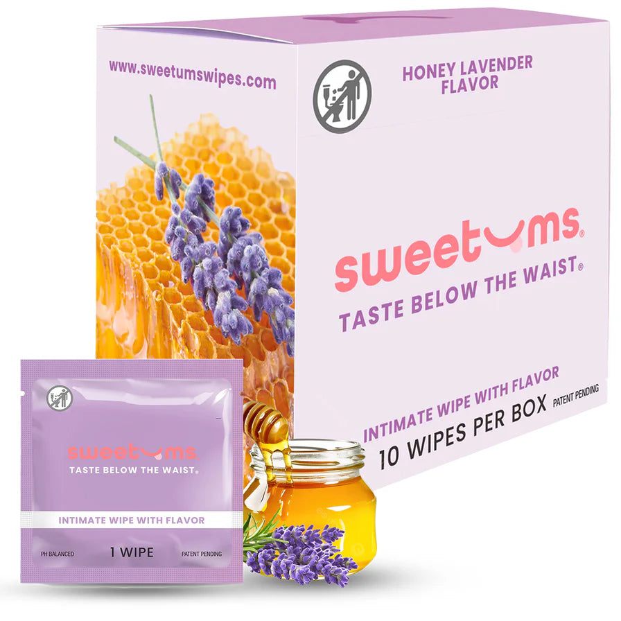 Sweetums Intimate Wipes Honey Lavender Flavor 10-Pack