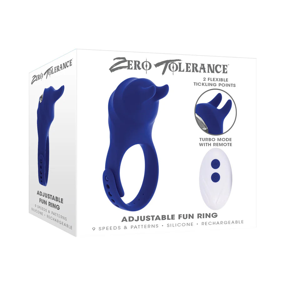 Zero Tolerance Adjustable Fun Ring Rechargeable Vibrating C-Ring with Remote Silicone