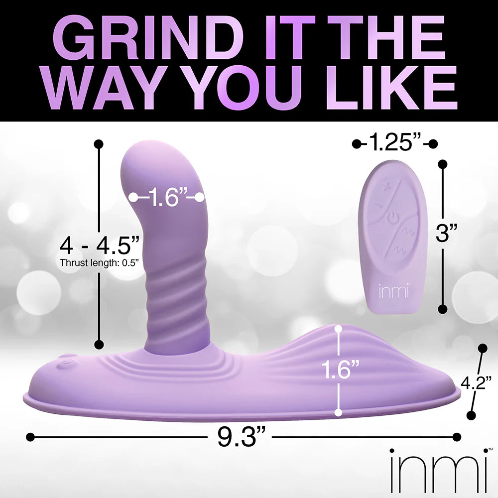 Inmi Thrust N Grind Thrusing & Vibrating Rechargeable Silicone Grinder Pad with Remote