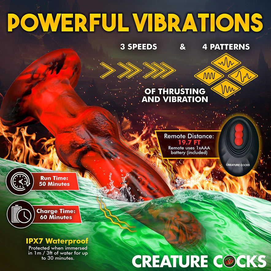 Creature Cocks Hell Wolf Thrusting & Vibrating Silicone Dildo