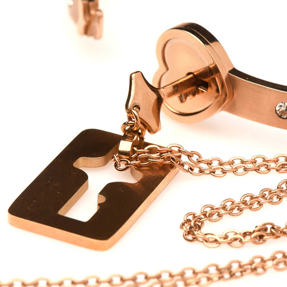 Master Series Cuffed Locking Bracelet & Key Necklace