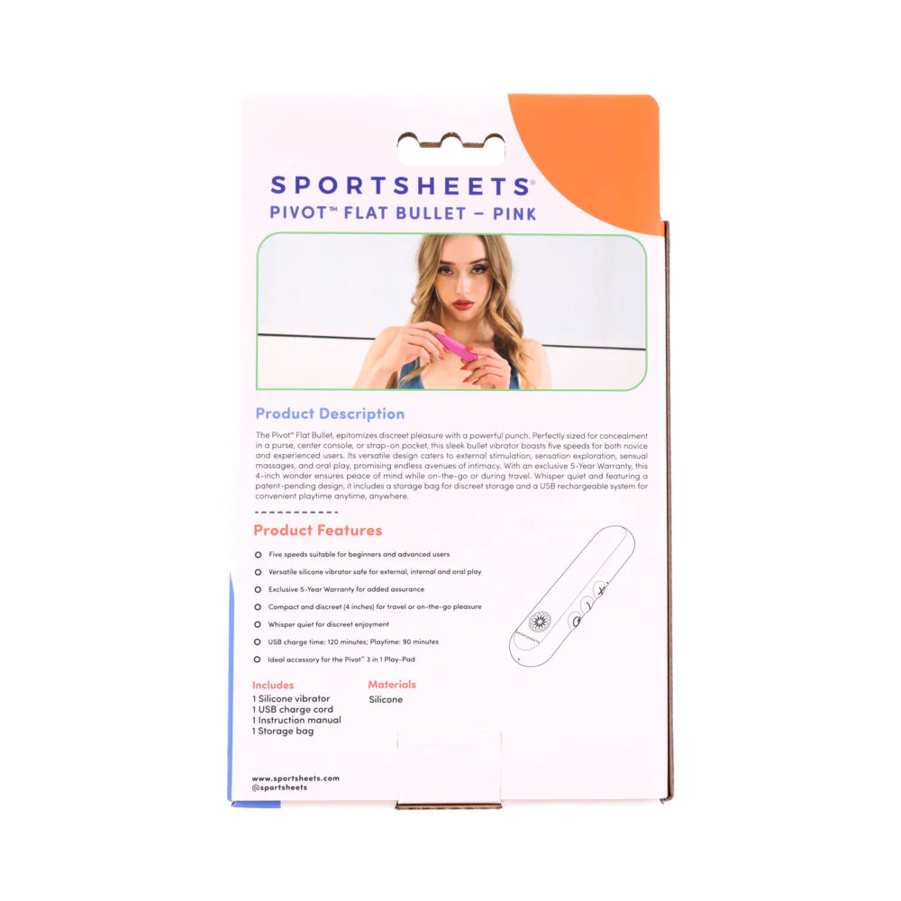 Sportsheets Pivot Flat Bullet Rechargeable Silicone Mini Vibe