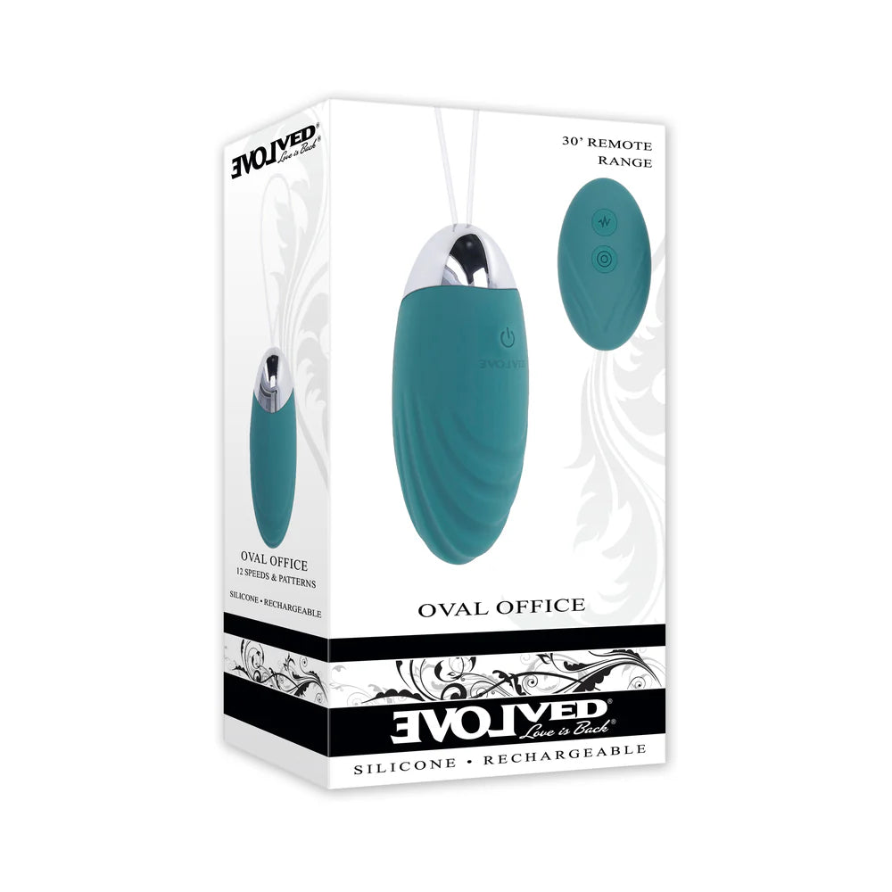 Evolved Oval Office Rechargeable Vibrating Egg Vibe With Remote Silicone