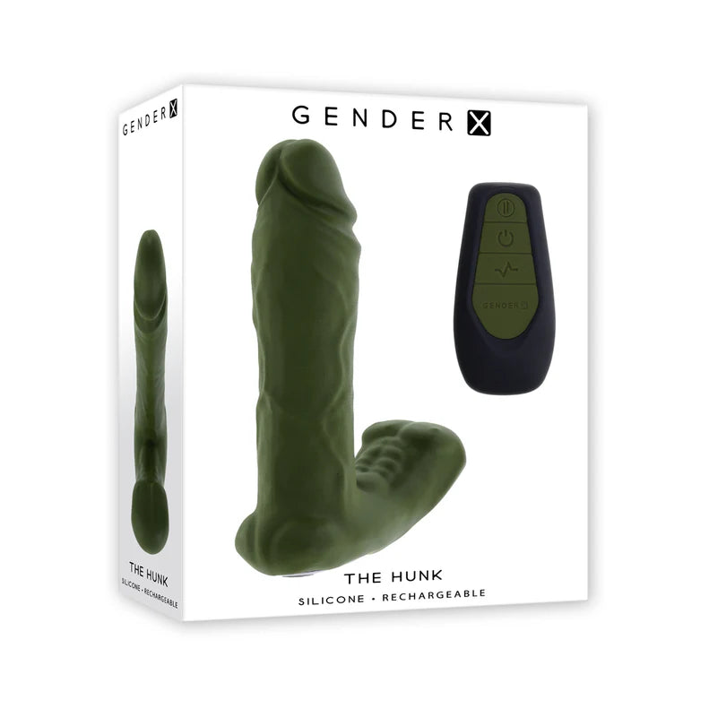 Gender X The Hunk Rechargeable Silicone Vibrating Dildo with Remote Control