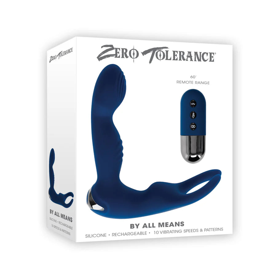 Zero Tolerance By All Means Rechargeable Vibrating Prostate Vibrator With Remote Silicone