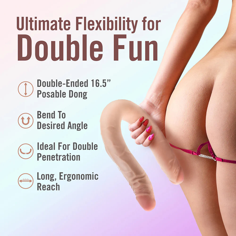 Dr. Skin Plus Posable Double Dong 16.5in