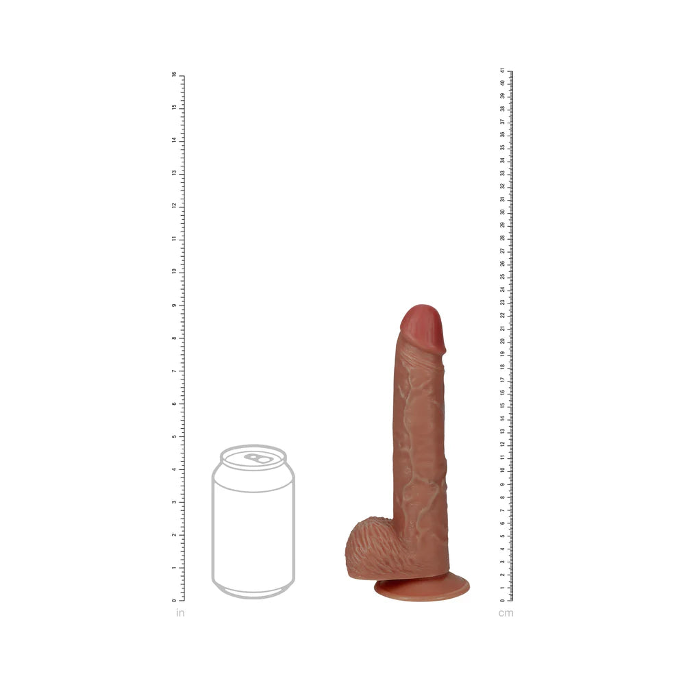 RealRock 9 in. Vibrating Cock with Balls Regular Straight