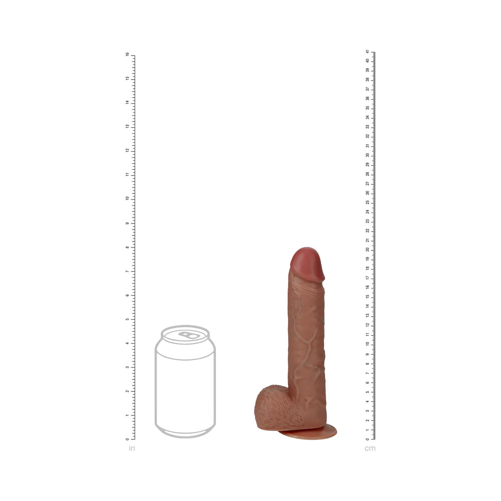 RealRock 8 in. Vibrating and Rotating Cock with Balls Regular Straight