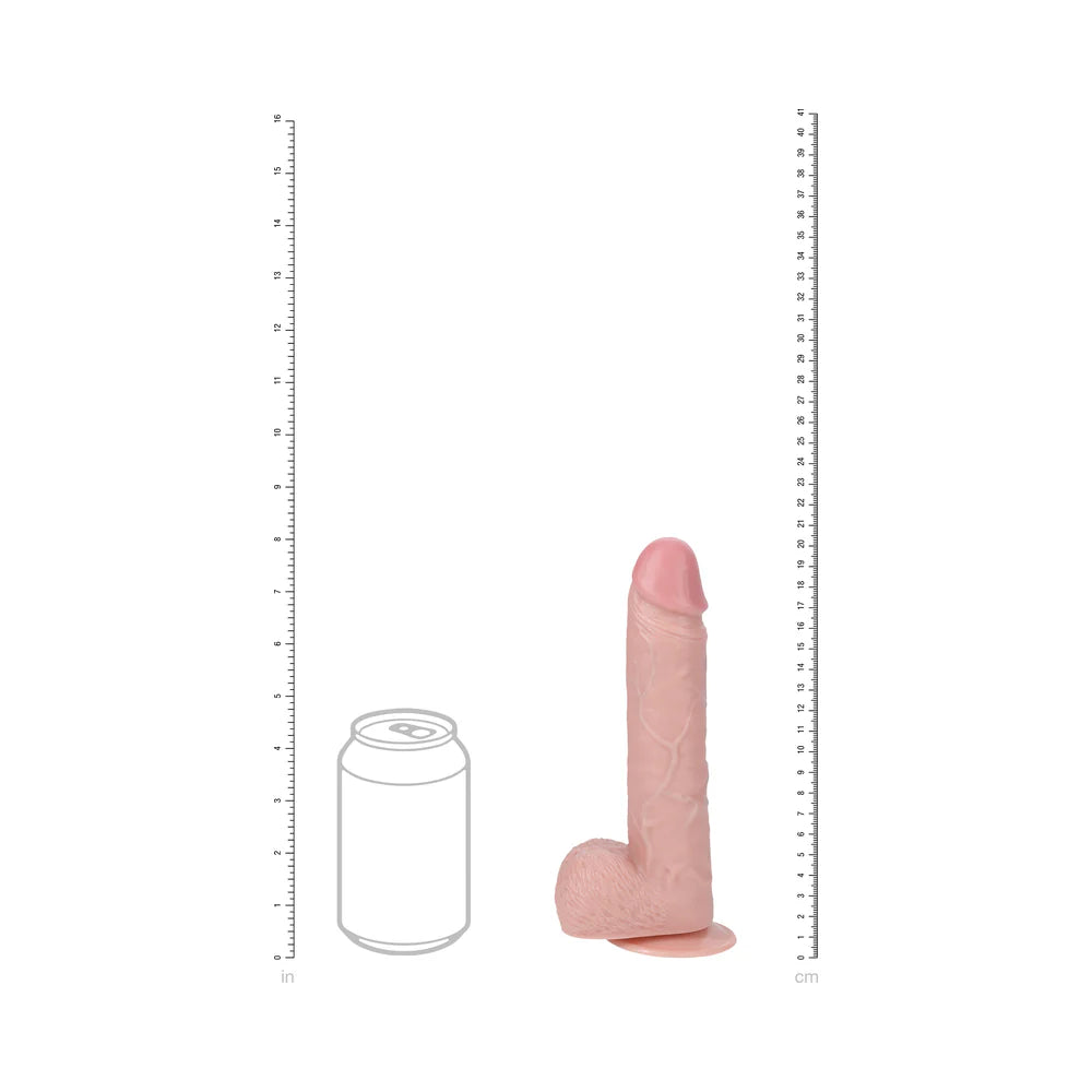 RealRock 8 in. Vibrating and Thrusting Cock with Balls Regular Straight