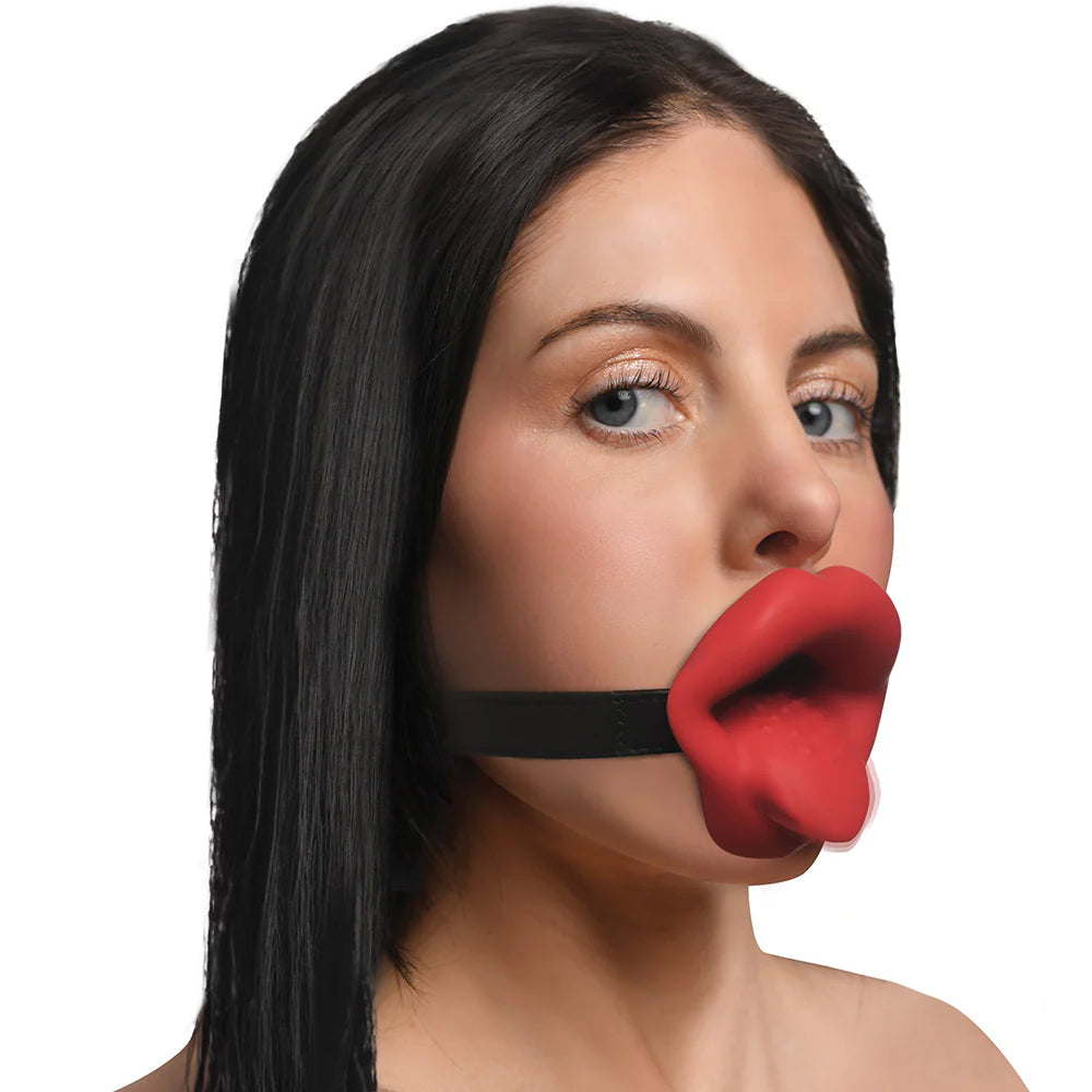 Master Series Vibrating Sissy Rechargeable Silicone Mouth Gag