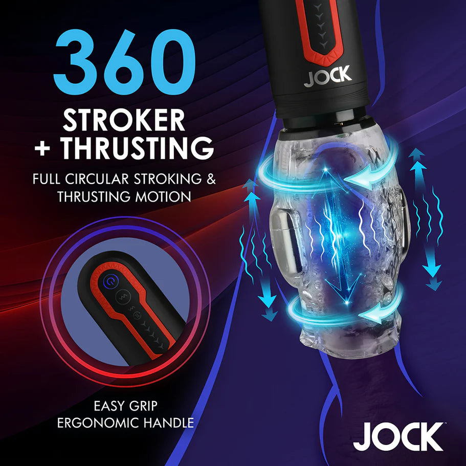 JOCK Spinning & Thrusting Masturbator with Dual Vibration