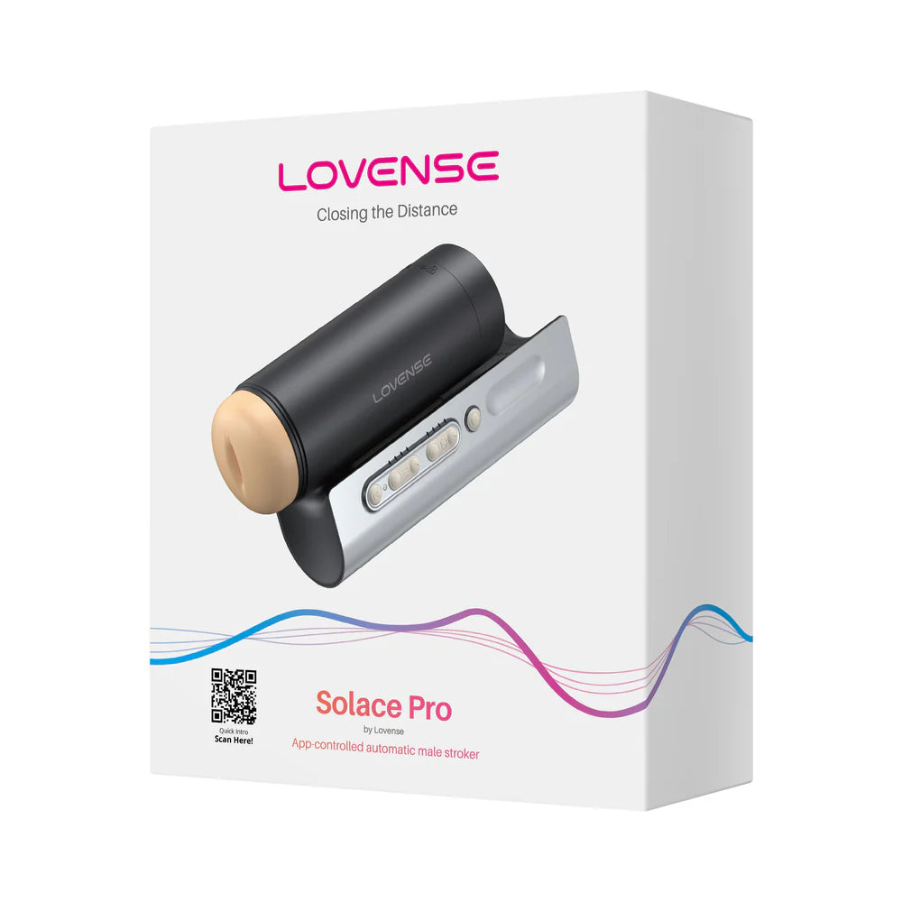 Lovense Solace Pro Rechargeable App Compatible Stroker - Black/Silver