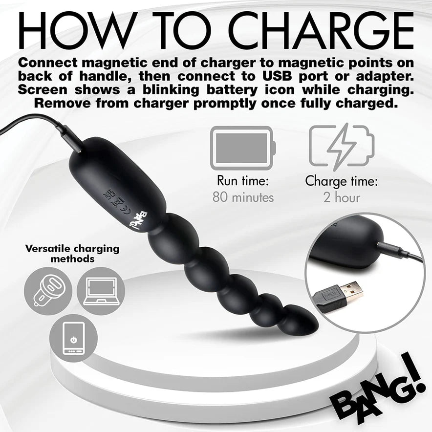 Bang! Digital Rechargeable Silicone Anal Beads