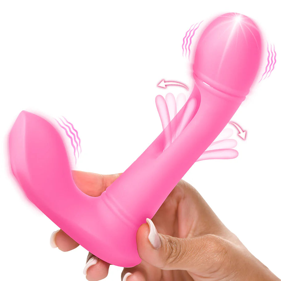 Flickers G-Flick Flicking G-Spot Rechargeable Silicone Vibrator with Remote