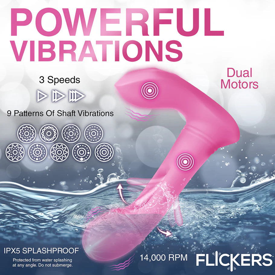 Flickers G-Flick Flicking G-Spot Rechargeable Silicone Vibrator with Remote