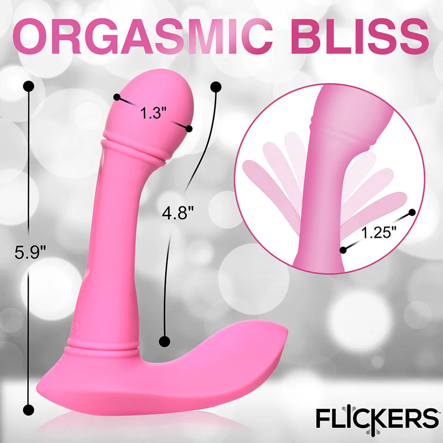 Flickers G-Flick Flicking G-Spot Rechargeable Silicone Vibrator with Remote